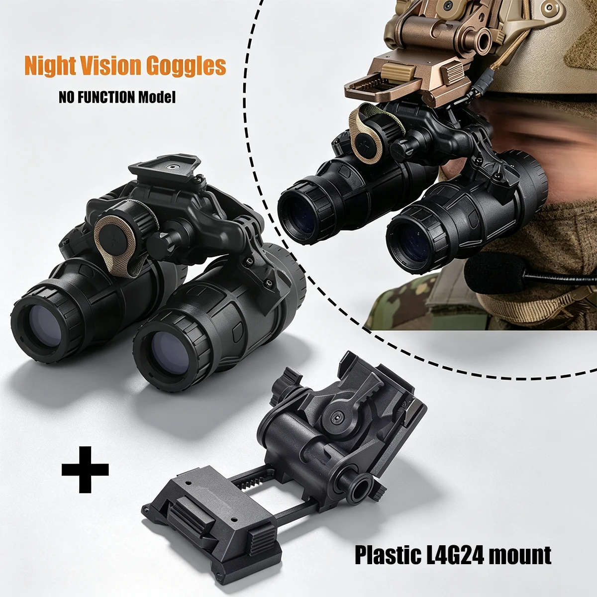Gafas visión nocturna simuladas airsoft – Montura WILCOX G19 casco FAST - imagen 2