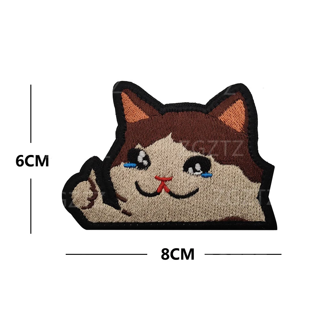 Parche táctico Meowdy gato fosforescente bordado para ropa - imagen 4