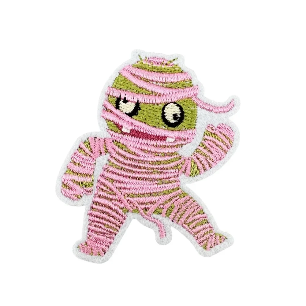 Parche bordado termoadhesivo calavera rosa Halloween para niñas - imagen 5