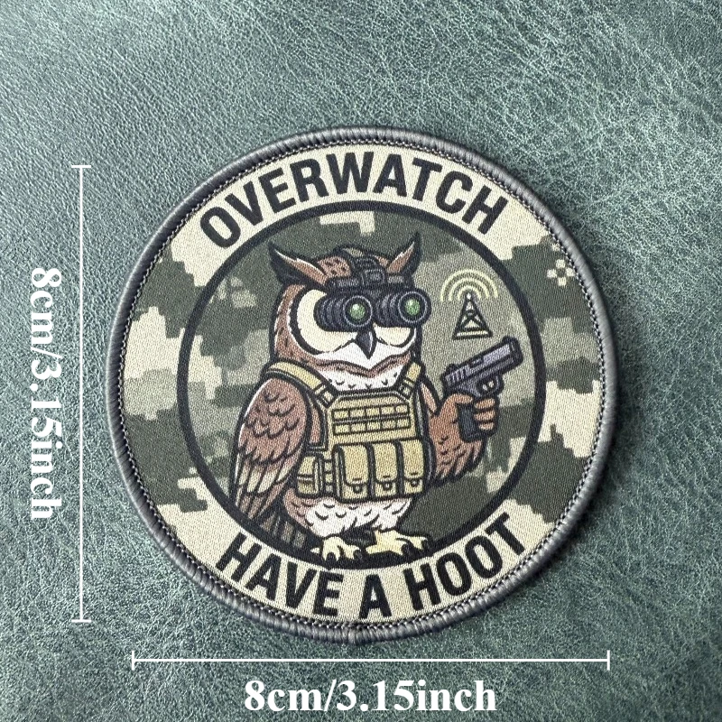Parche táctico búho con velcro – distintivo militar para mochila - imagen 3