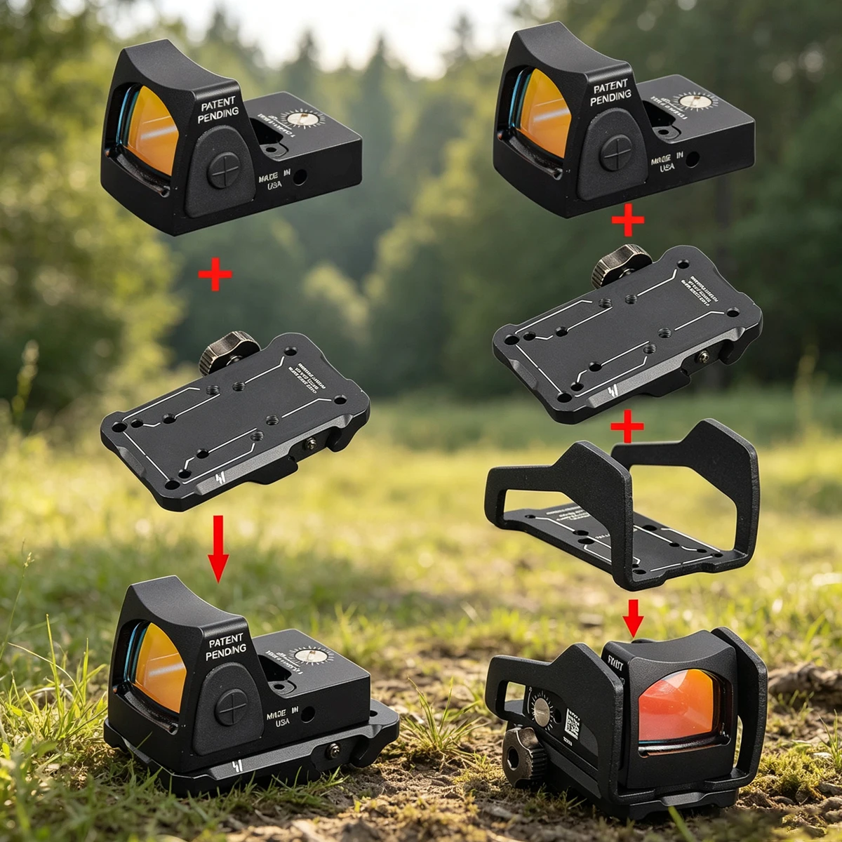 Mira Táctica Mini MR roja colimador reflex para riel Picatinny