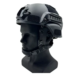 Casco MICH2000 para airsoft con rieles laterales y soporte frontal