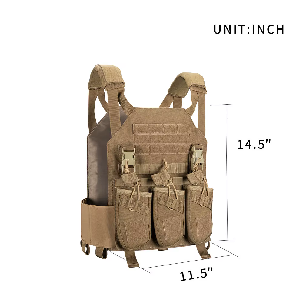 Chaleco portaplacas táctico con bolsa Triple AK para caza y Airsoft - imagen 5