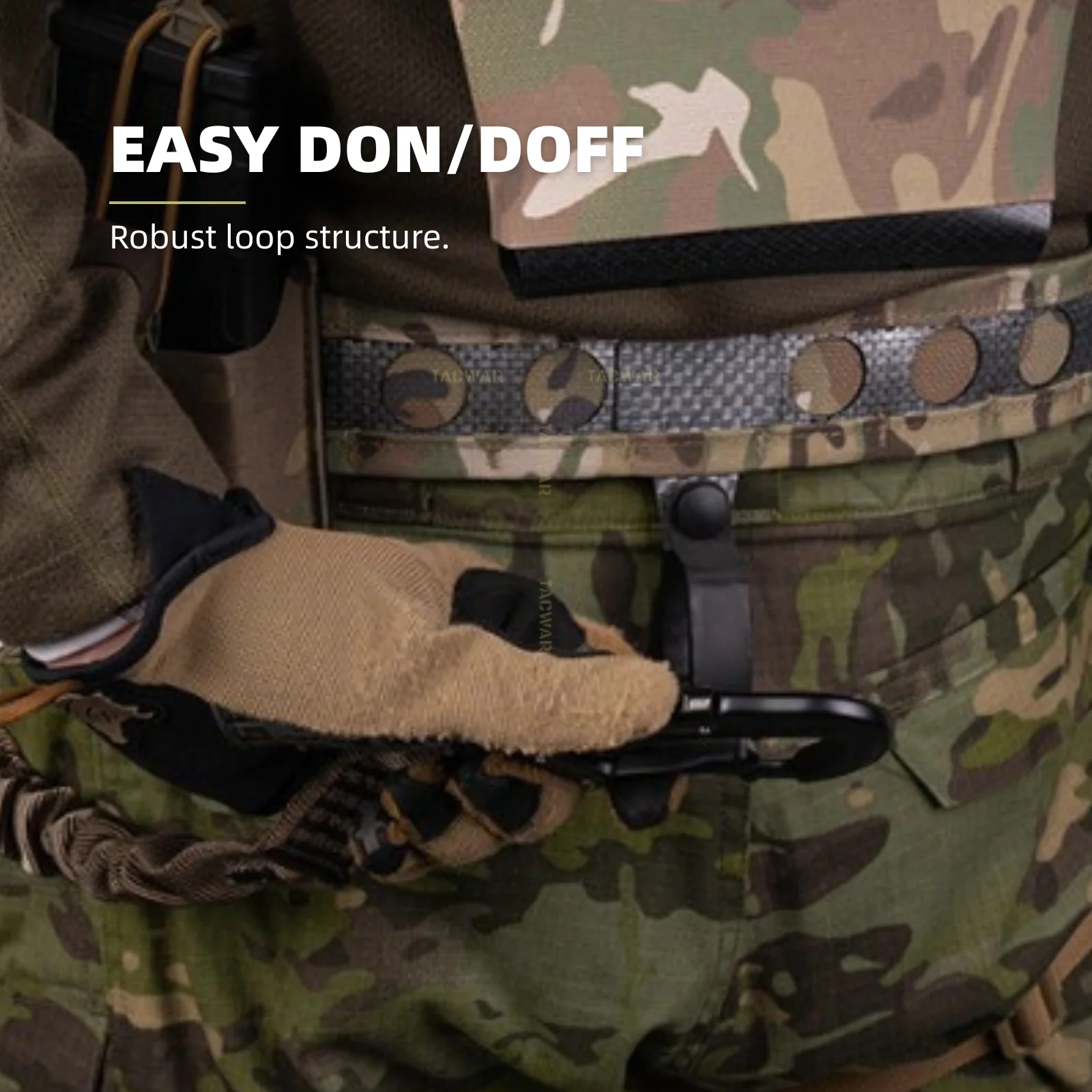 Lazo desenganche rápido cinturón táctico MOLLE – Airsoft y escalada - imagen 4
