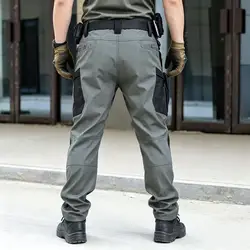 Pantalones tácticos IX7 de algodón elástico para hombre estilo militar
