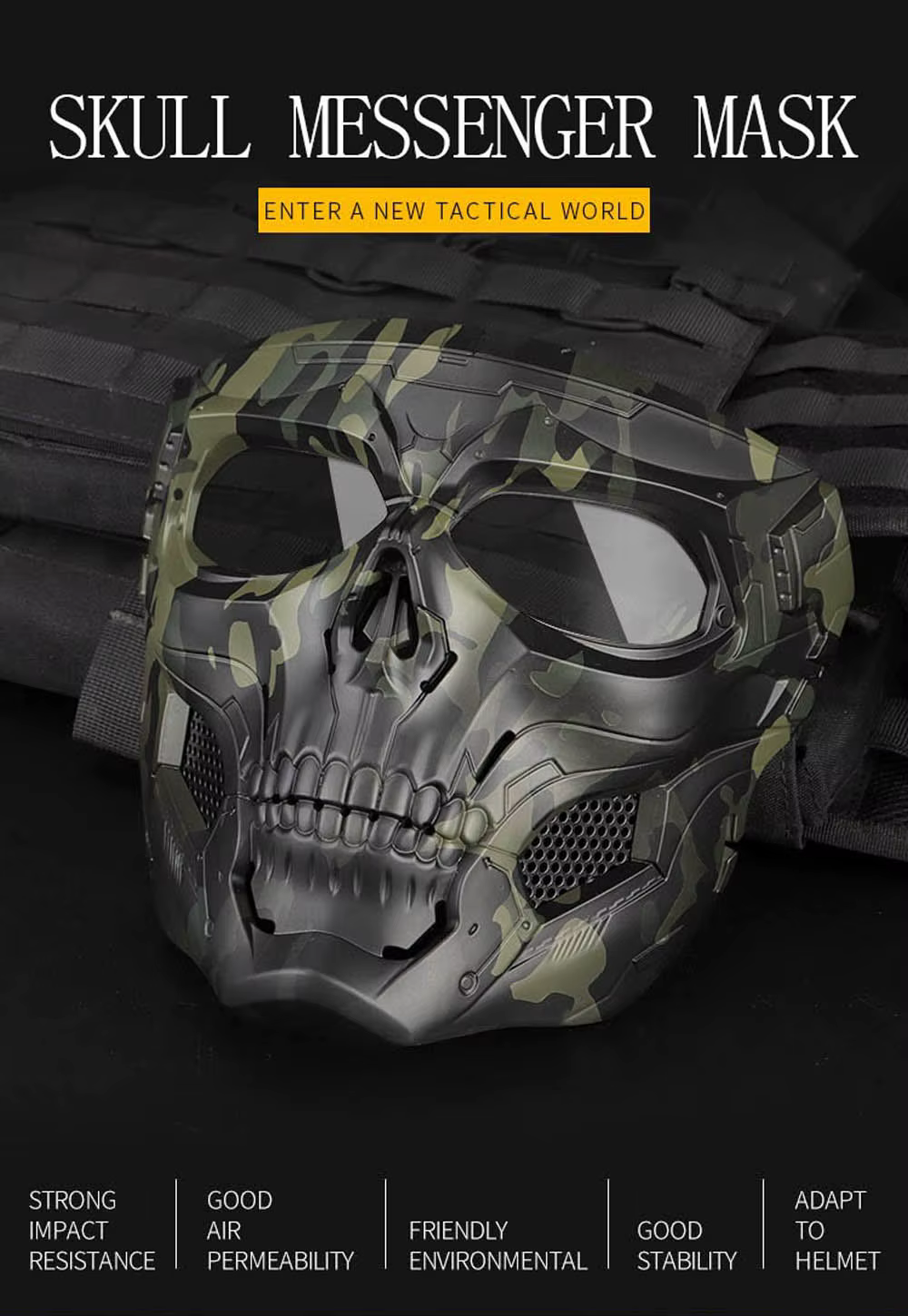 Máscara de calavera táctica completa