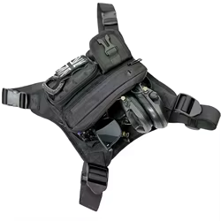 Chaleco táctico impermeable con bolsillos pecho y parche