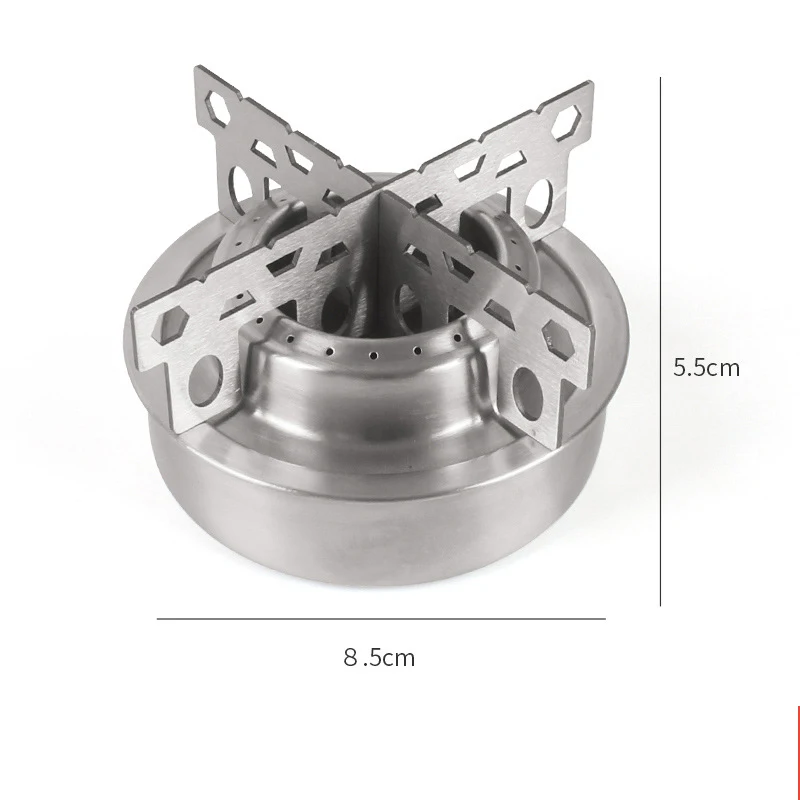 Estufa de alcohol ultraligera con parabrisas de aluminio para camping - imagen 2
