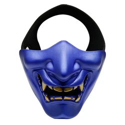 Máscara táctica paintball samurái calavera, media cara softair