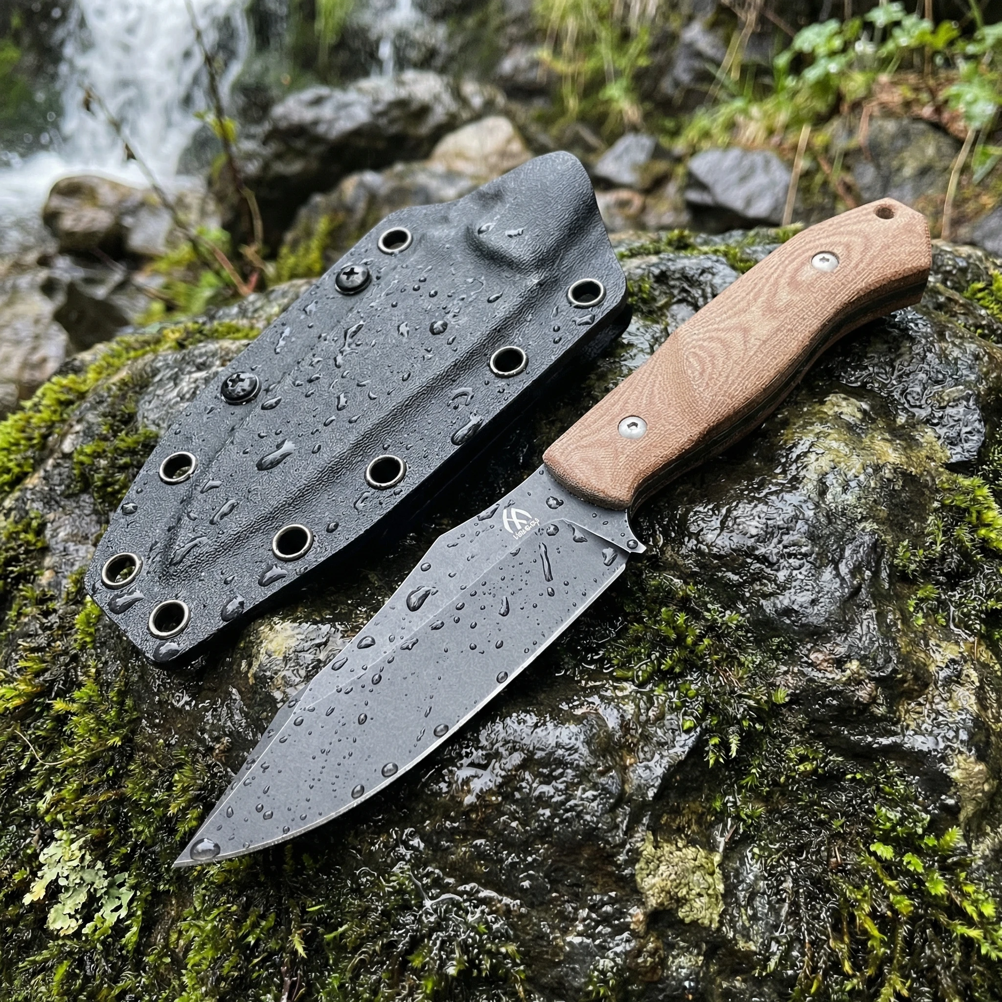 Cuchillo táctico de hoja fija con mango G10 y funda - imagen 2