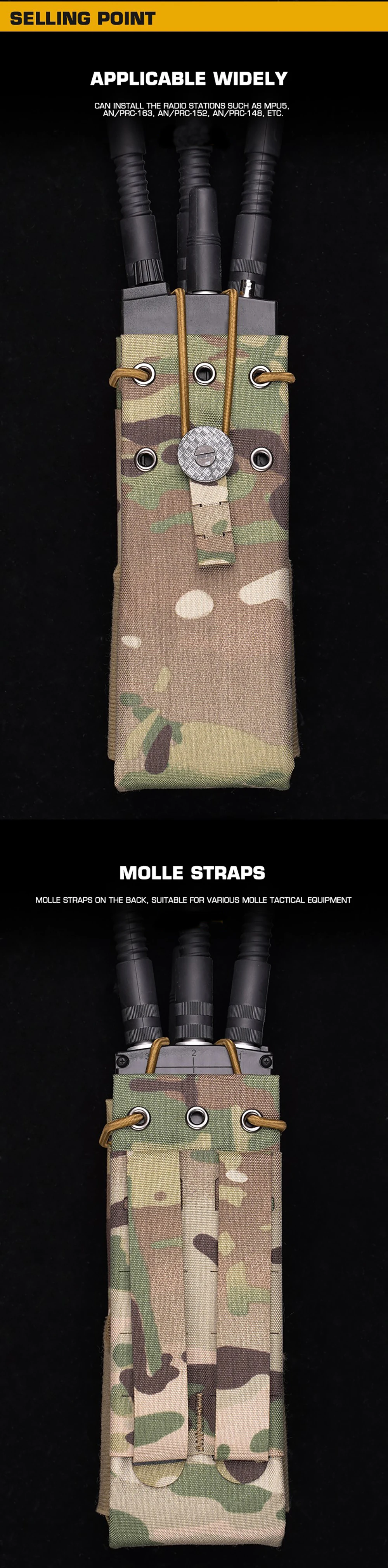 Bolsa de radio con sistema de sujeción Molle