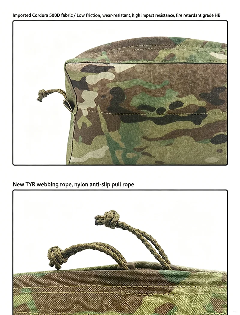 Bolsa táctica MOLLE cremallera horizontal para pecho o chaleco - imagen 2