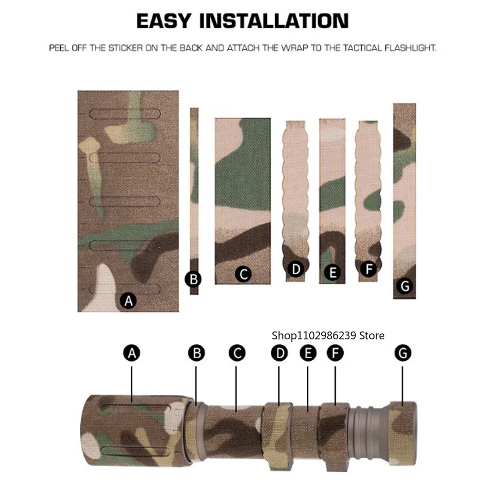 Parche Adhesivo Cordura Camuflaje para Linterna Táctica PLH V2 - imagen 5