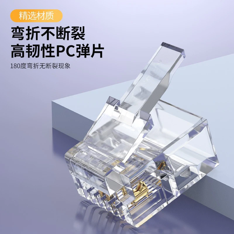 Conector RJ11 chapado en oro 6P4C – Terminal telefónico modular macho - imagen 3