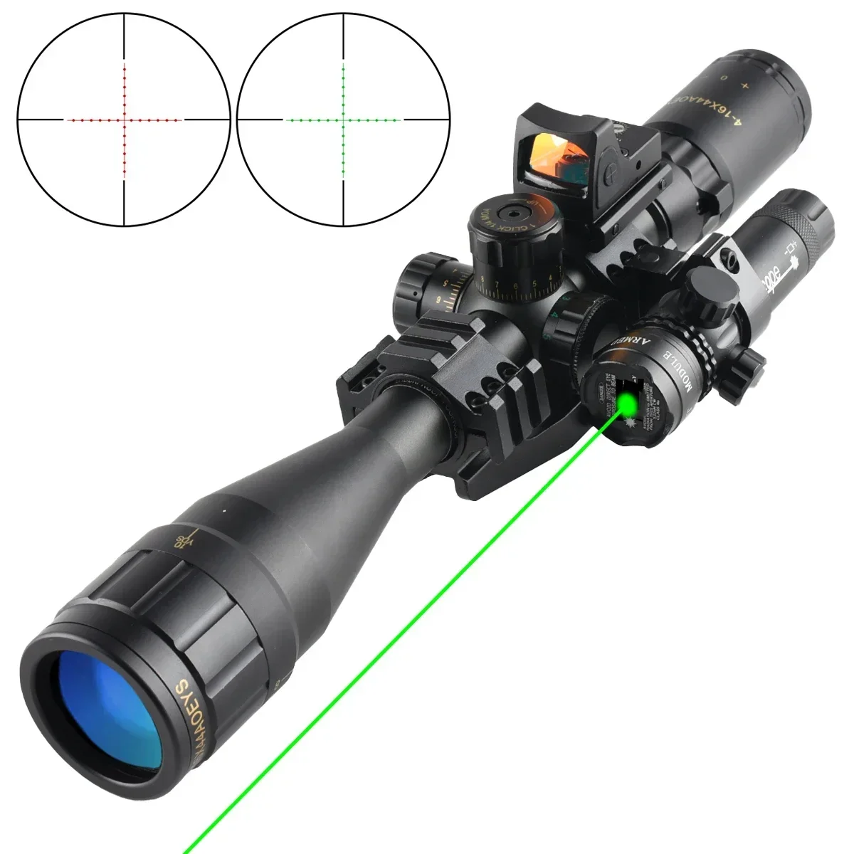 AOEYS visor táctico mira telescópica con láser rojo y verde - imagen 3