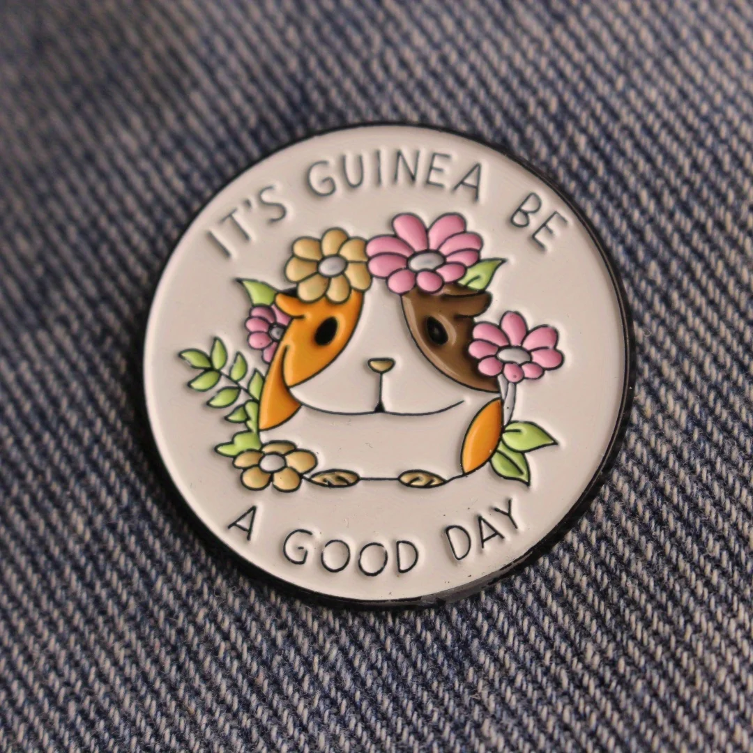 Pin esmaltado animal Guinea Hermoso día para solapas y mochilas - imagen 4