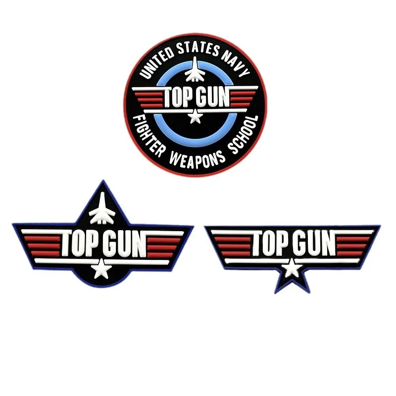 Parche táctico PVC 3D Top Gun luminoso nocturno para mochila - imagen 4