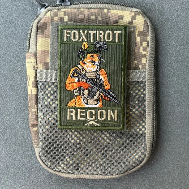 Parche táctico Foxtrot Recon insignia bordada velcro gancho y bucle - imagen 2