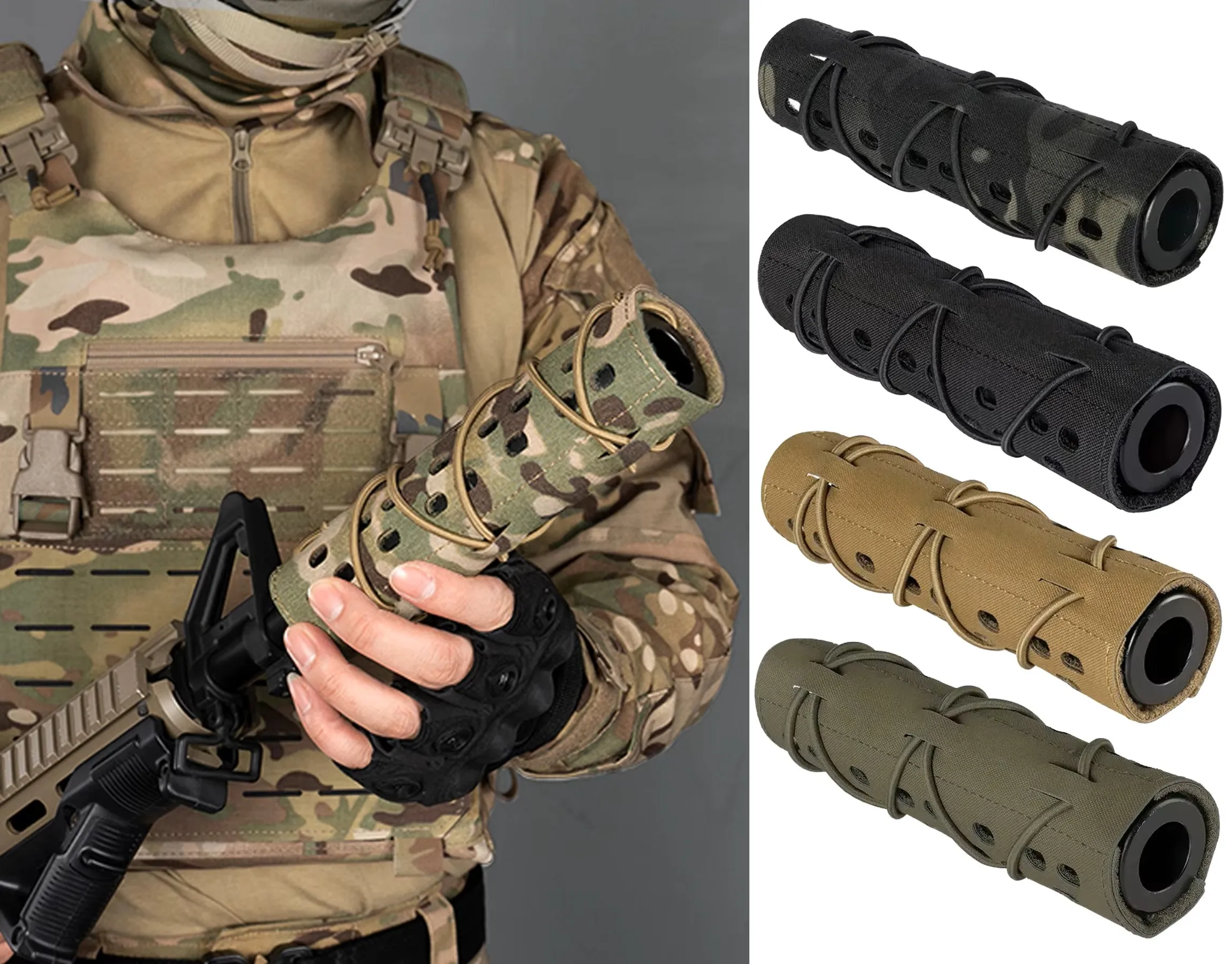Funda táctica para supresor en color coyote