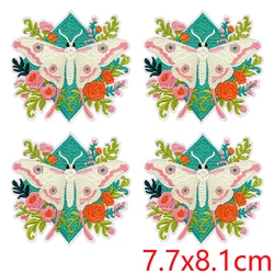 Parche termoadhesivo bordado mariposa floral para decorar ropa