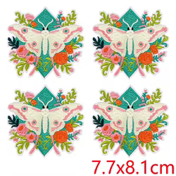 Parche termoadhesivo bordado mariposa floral para decorar ropa