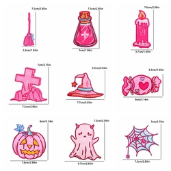 Parche bordado termoadhesivo Halloween rosa – Dibujos para planchar