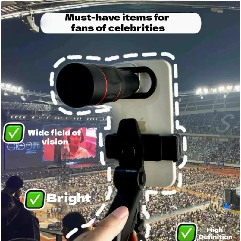 Lente telescópica para smartphone con clip, observación y camping - imagen 2