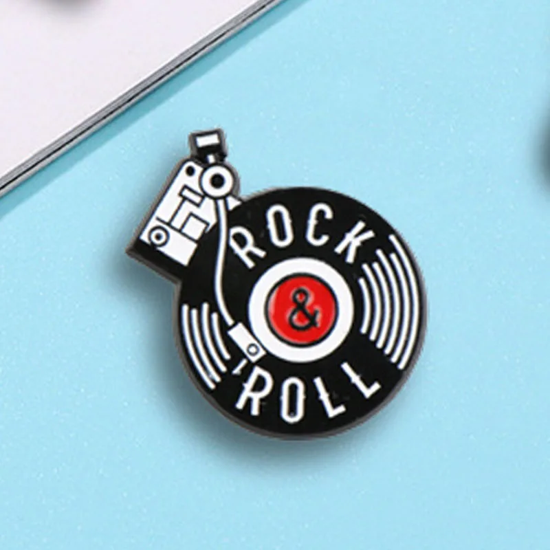 Broche insignia disco vinilo retro colores para bolso - imagen 2