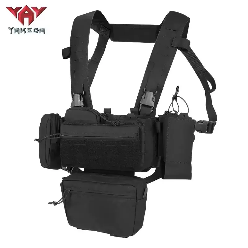 YAKEDA Chaleco táctico Molle con porta cargadores para Airsoft y caza
