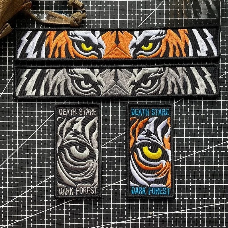 Parche bordado ojo de tigre – gancho y bucle para ropa y mochila - imagen 2
