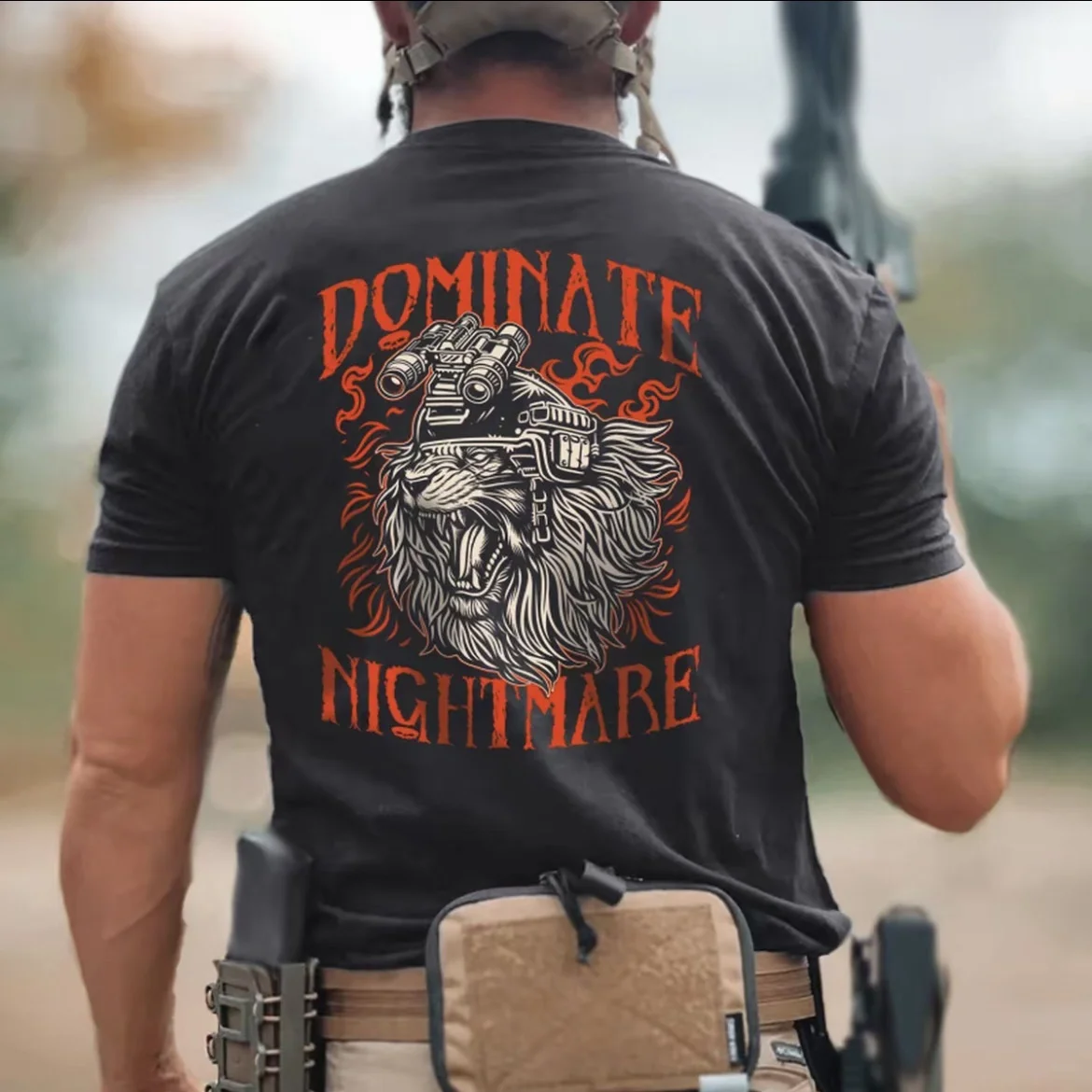 Camiseta táctica estilo americano retro, cuello redondo, manga corta - imagen 5