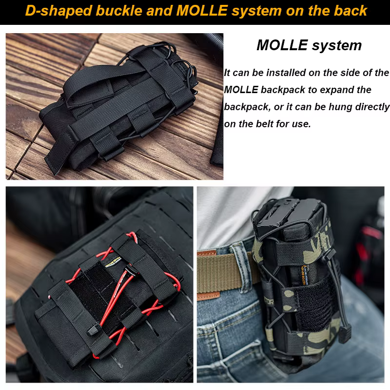Funda radio MOLLE táctica con bolsa de agua para exteriores y móvil - imagen 2