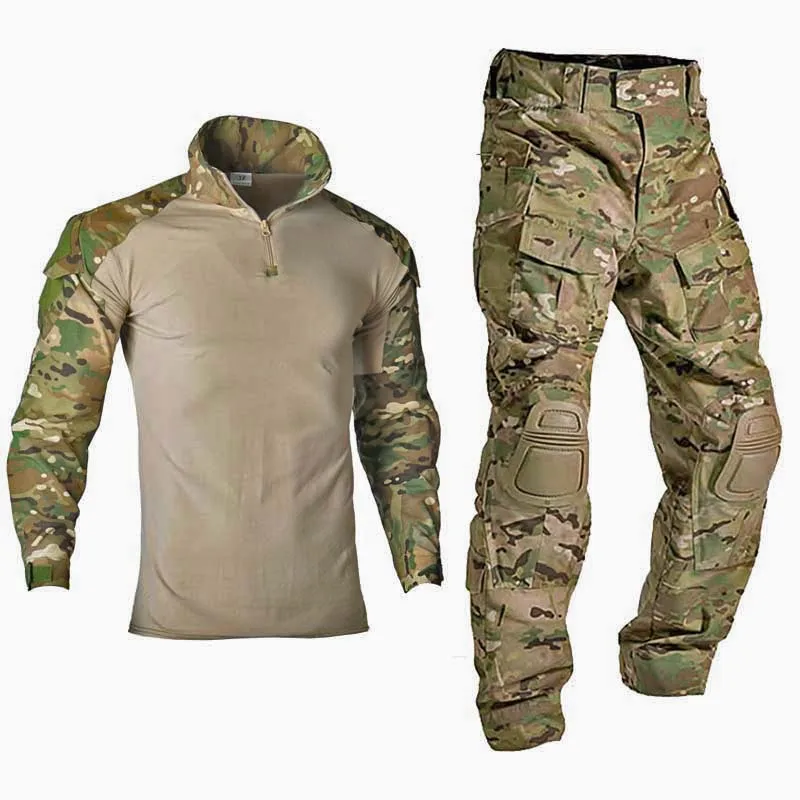 Milit Traje Táctico Camisa Pantalón Camuflaje Airsoft Hombre
