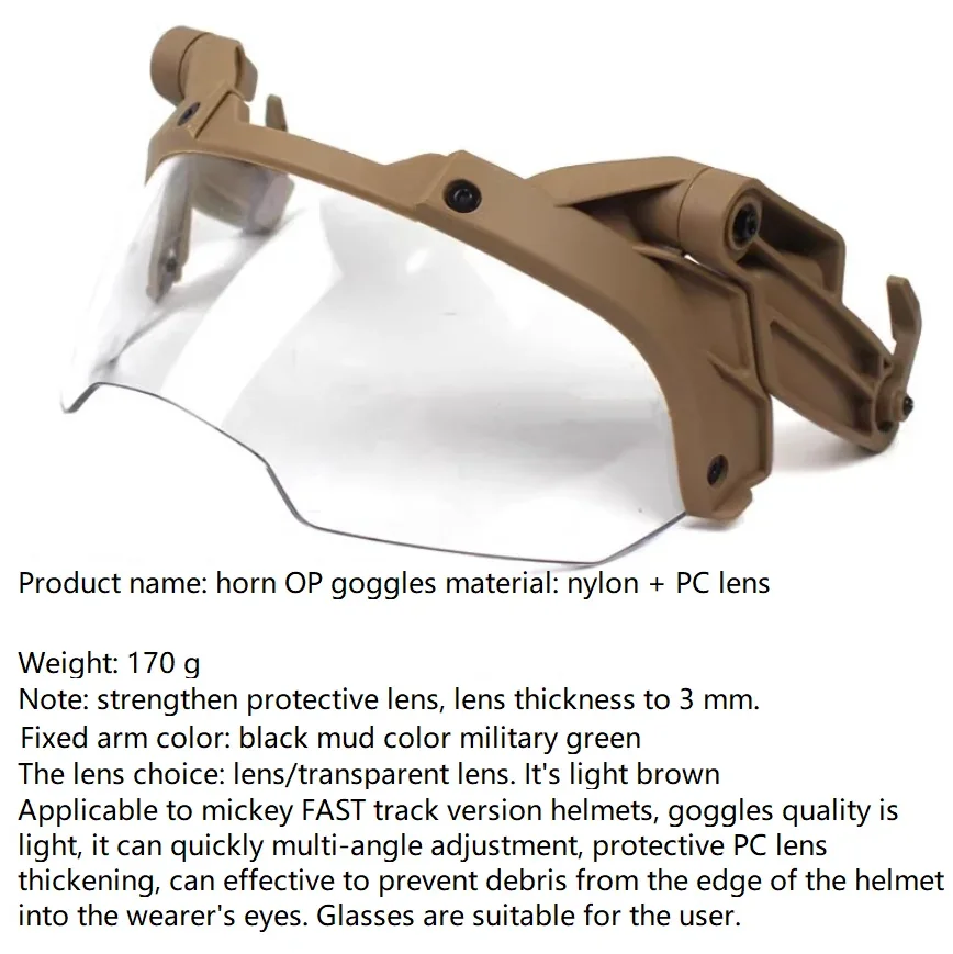 Gafas OP abatibles con visor montado en casco