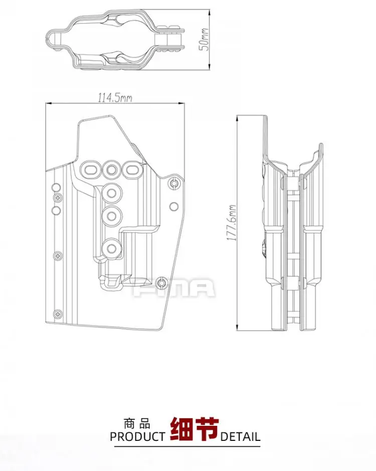 Compatible con configuración Glock 17/19