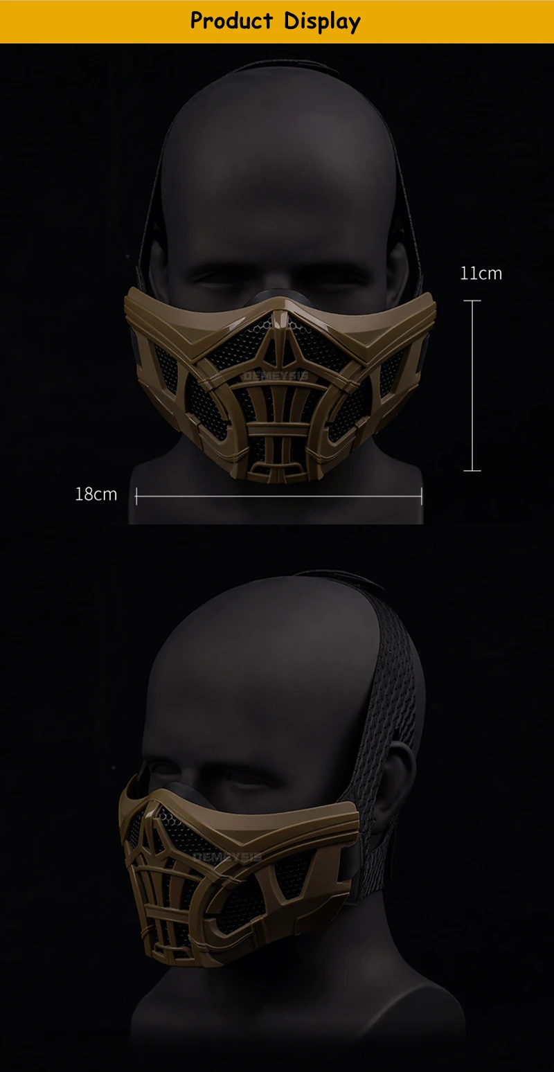 Máscara facial táctica para airsoft, paintball y cosplay