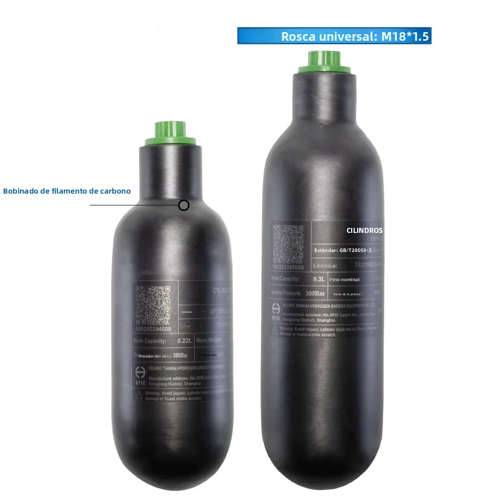 Botella de buceo de fibra de carbono mate HPA, alta presión - imagen 5