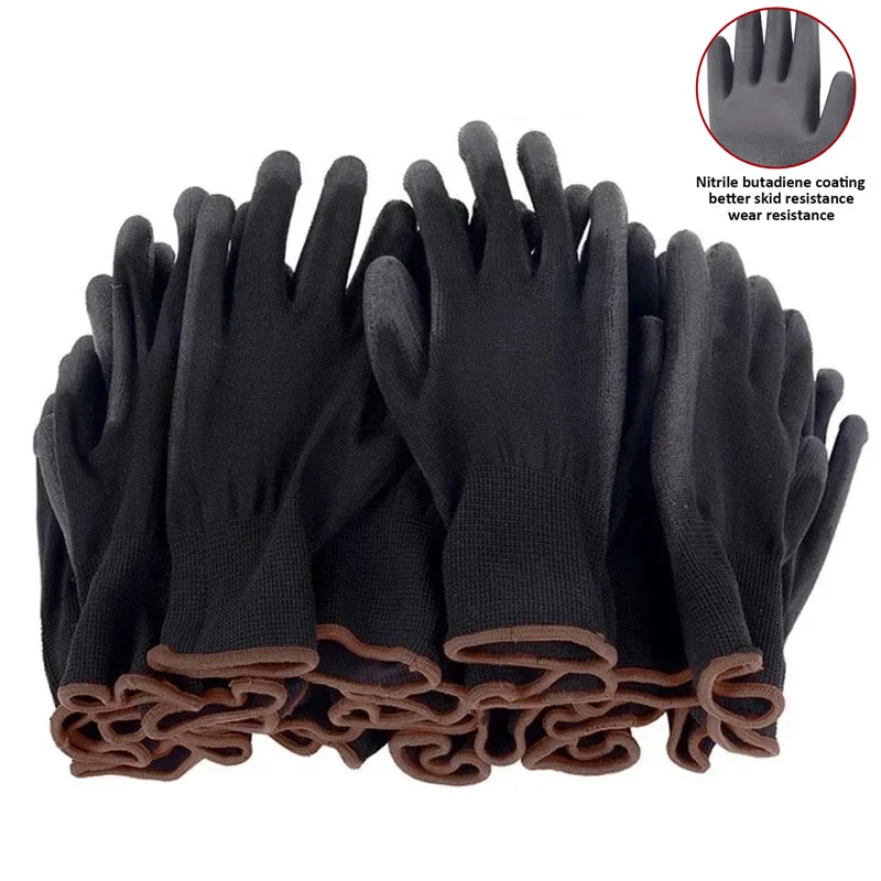 Guantes seguridad PU nylon de trabajo construcción y jardinería