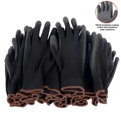 Guantes seguridad PU nylon de trabajo construcción y jardinería