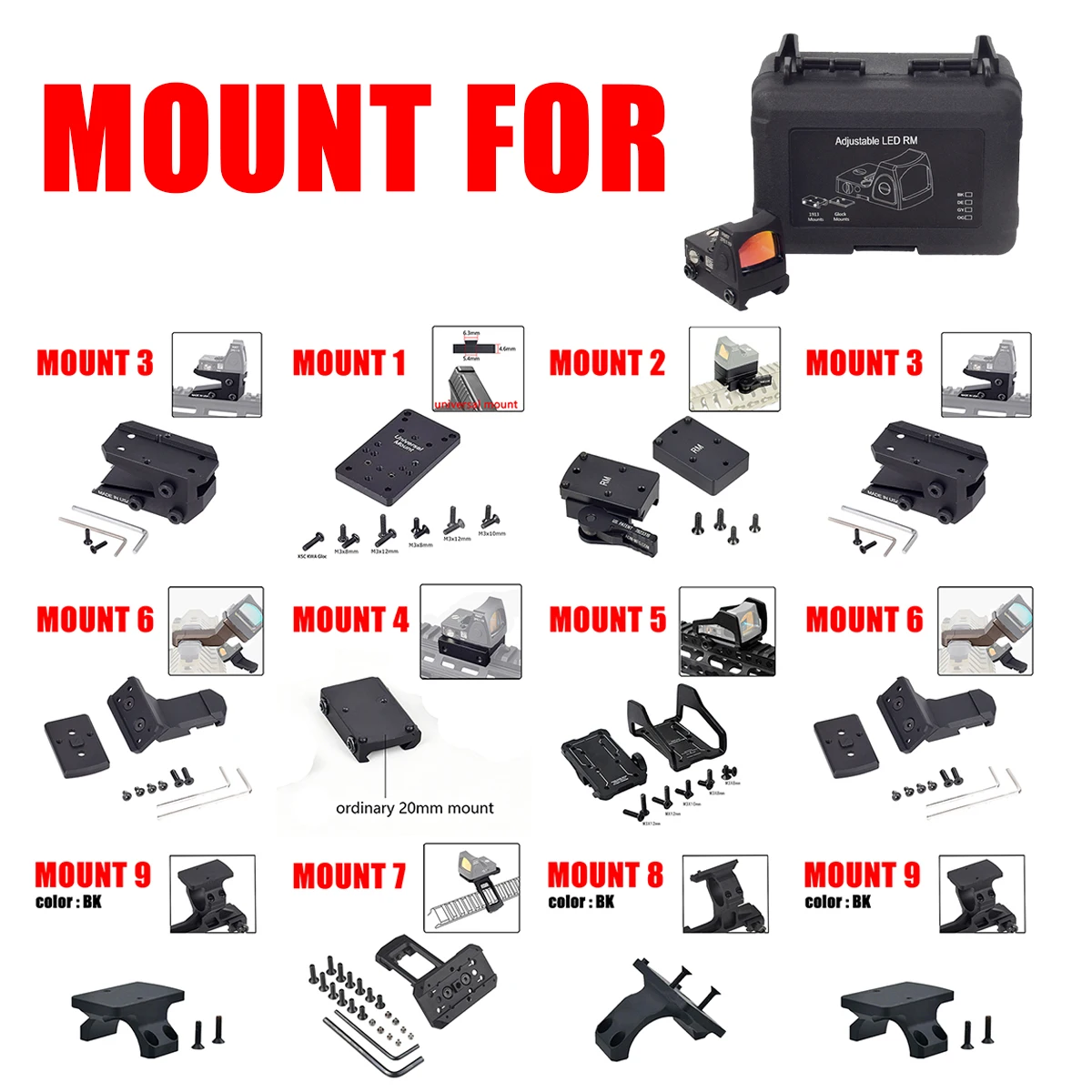 Mira reflex táctica para airsoft en riel Picatinny – Rojo - imagen 3