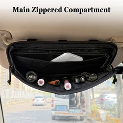 Organizador MOLLE para visera de coche con clip y cierre