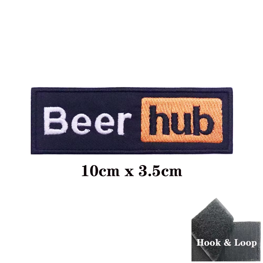 Parche táctico bordado cerveza con velcro para uniforme