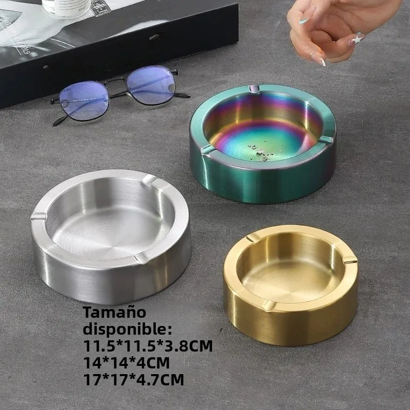 Cenicero de acero inoxidable anticaídas con bandeja para cenizas - imagen 2