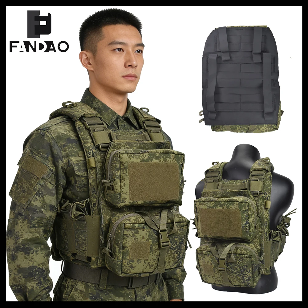 Mochila táctica chaleco EMR verde repelente al agua con hidratación - imagen 2