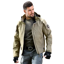Chaqueta softshell táctica impermeable con capucha