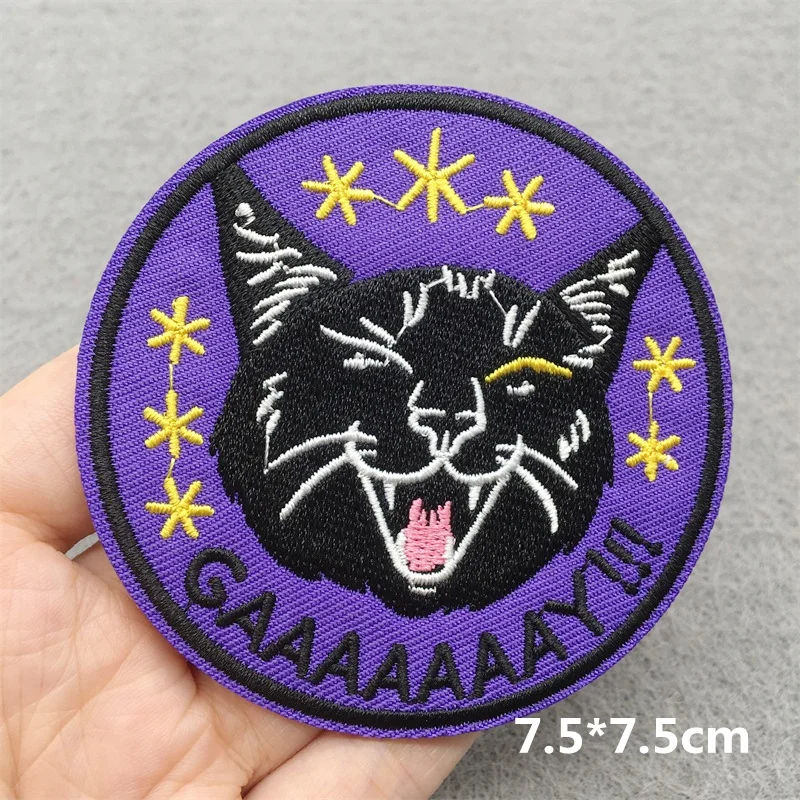 Parche bordado cara de gato termoadhesivo para chaqueta - imagen 4