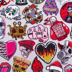 Parche termoadhesivo calavera punk de esqueleto terror para ropa
