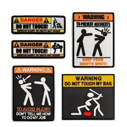 Parche morale advertencia PVC con cierre velcro 3D