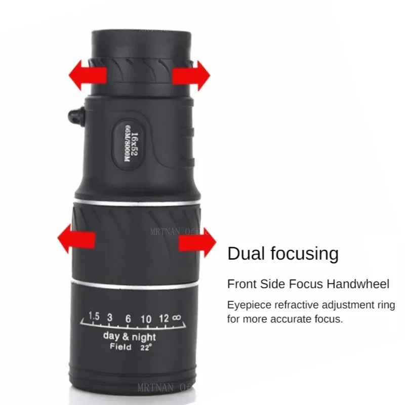 Monocular 16X52 Alta Definición con Doble Enfoque – Telescopio Táctico para Campismo - imagen 5