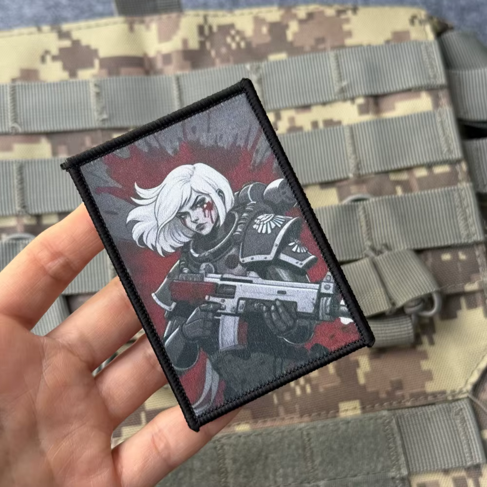 Battle Sister parche táctico moral gancho y bucle chica guerrera - imagen 3